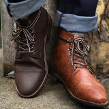 Men's High-Cut Lace-up Vintage Military Boot