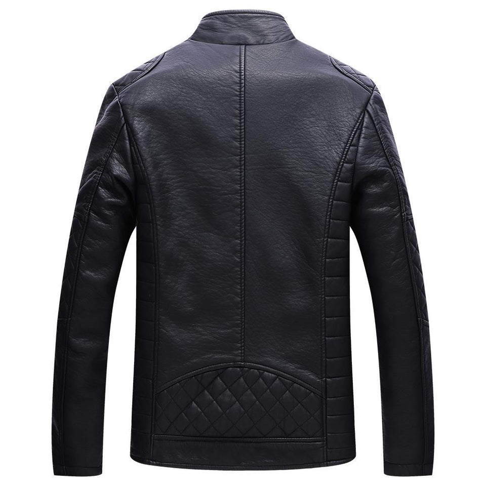 Men's Warm Faux Leather Jacket