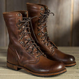 Men's High Quality Lace-up Martin Boots Leather Short British Casual Boots