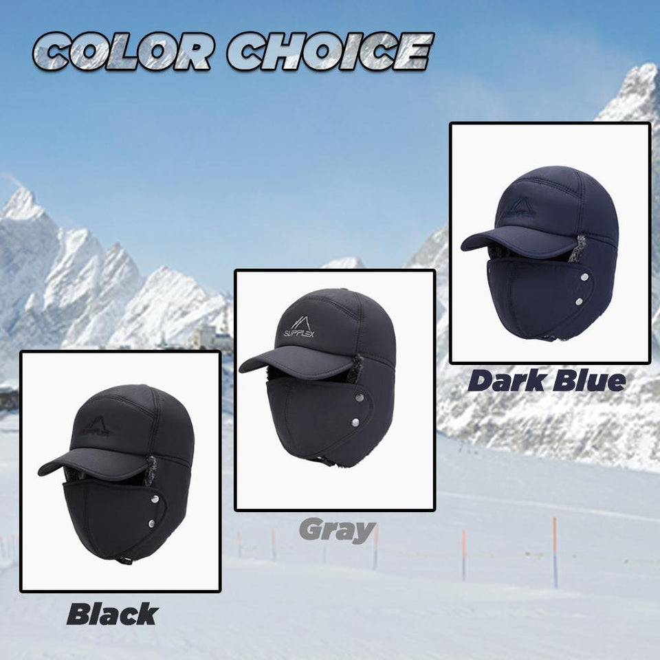 Windproof Thermal Fur Lined Hat Mask Set