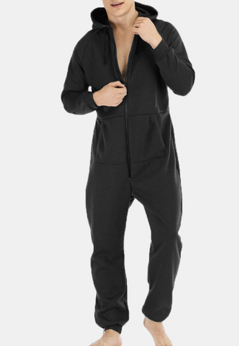 Zip-Down Hooded Jumpsuit