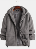 Men's Plain Warm Hoodie Jacket