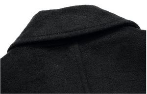 Black Casual Wool Men's Coat