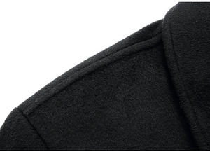 Black Casual Wool Men's Coat