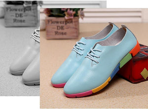 Women Genuine Leather Flat Loafers Shoes