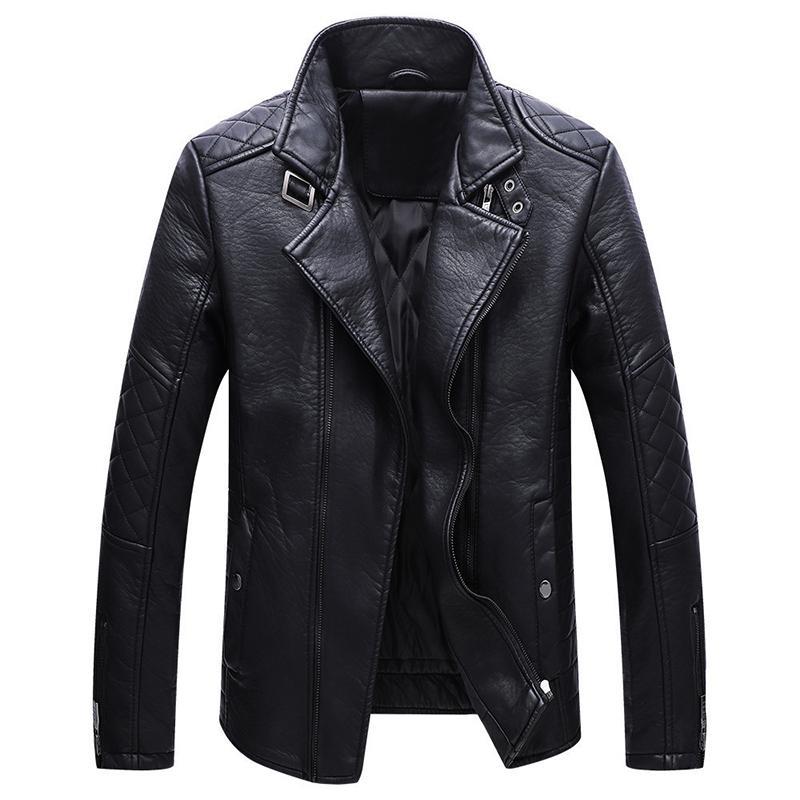 Men's Warm Faux Leather Jacket