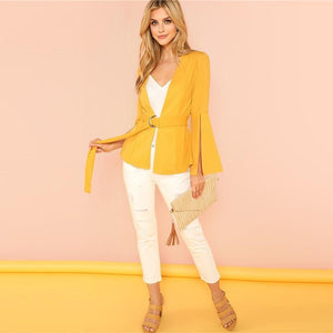 Women's Plain Wrap Workwear Blazer