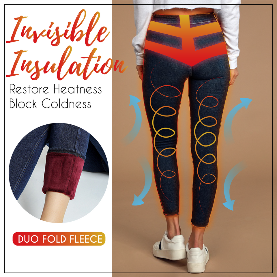 Fleece-Lined Denim Leggings