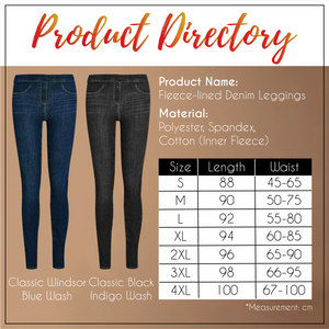 Fleece-Lined Denim Leggings