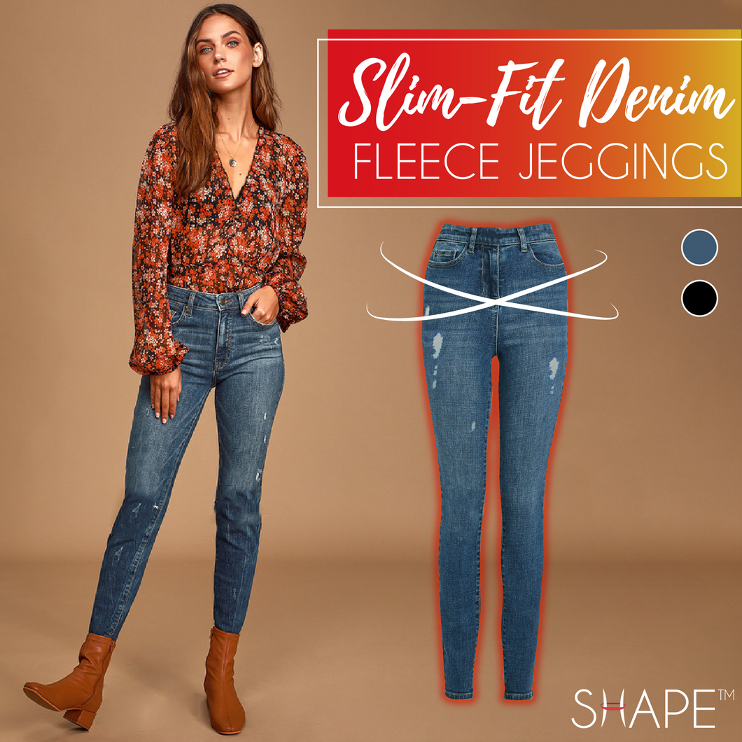 Slim-Fit Denim Fleece Jeggings