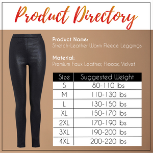 Stretch-Leather Warm Fleece Leggings