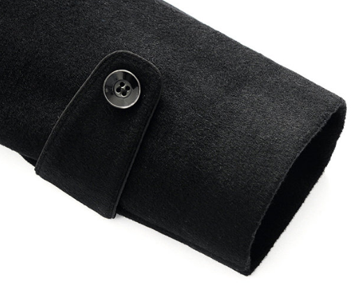 Black Casual Wool Men's Coat