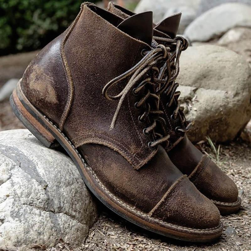 Men's High-Cut Lace-up Vintage Military Boot