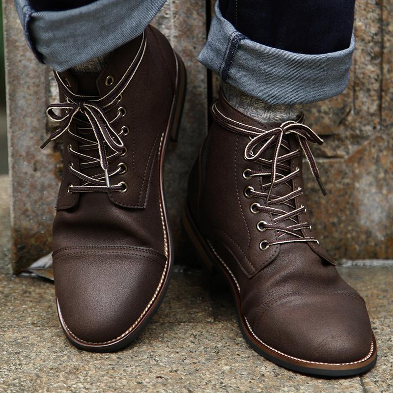 Men's High-Cut Lace-up Vintage Military Boot