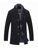 Detachable Scarf Wool Slim Fit Jacket