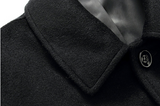 Black Casual Wool Men's Coat