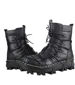 Handmade Leather Vintage Boots Martin Combat Uniform Work Military Boots