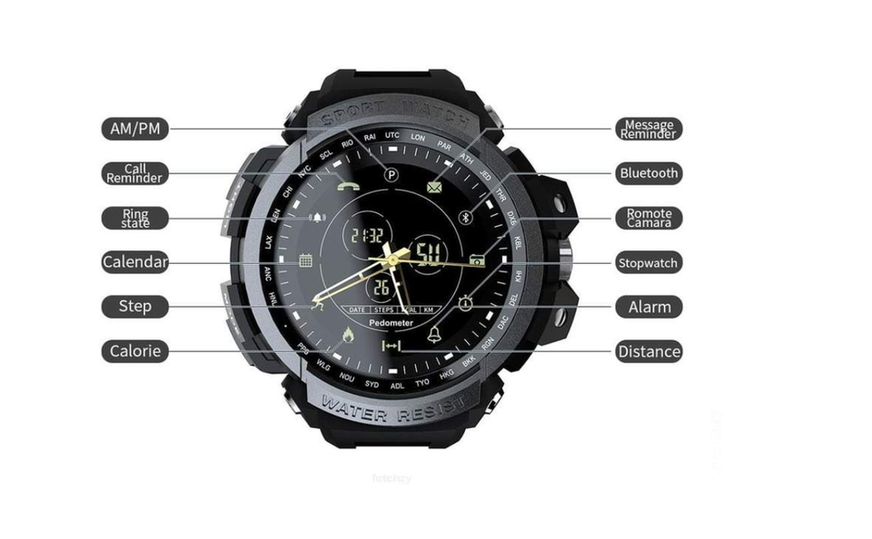 Trendy Hybrid Sports Smartwatch - Supports iOS & Android