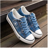 Navy Canvas Stripe Sole Trainers