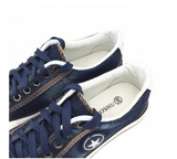 Navy Canvas Stripe Sole Trainers
