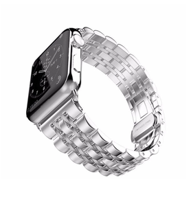 Apple Watch Band, Stainless Steel, Metal Bracelet with Butterfly Buckle