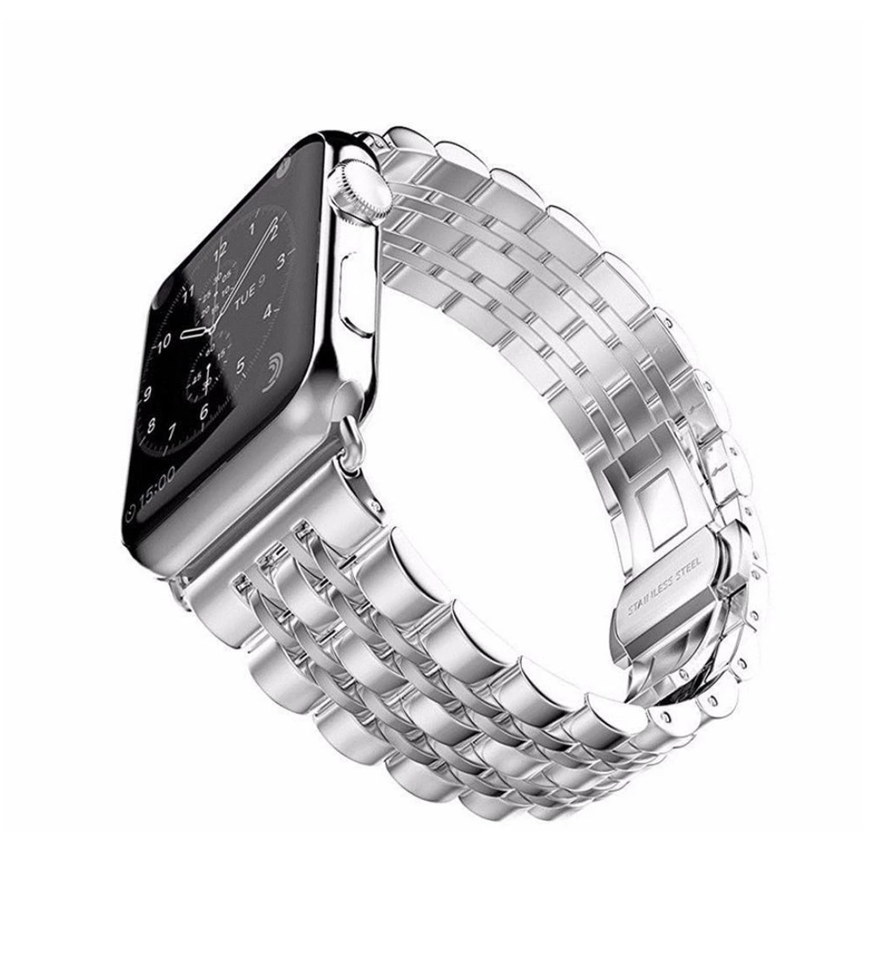 Apple Watch Band, Stainless Steel, Metal Bracelet with Butterfly Buckle