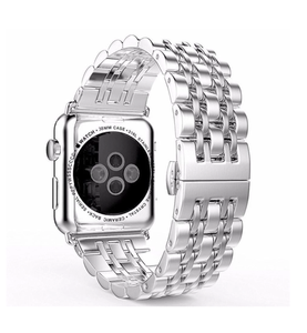 Apple Watch Band, Stainless Steel, Metal Bracelet with Butterfly Buckle