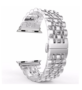 Apple Watch Band, Stainless Steel, Metal Bracelet with Butterfly Buckle