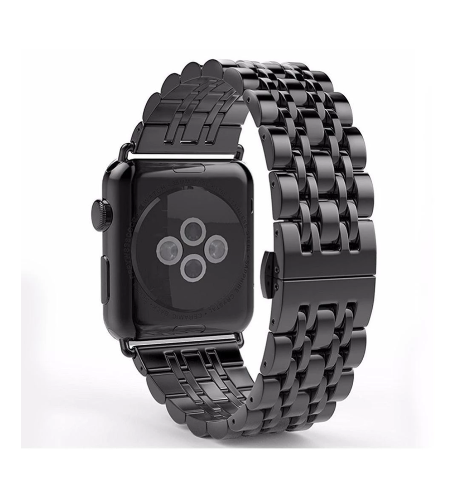 Apple Watch Band, Stainless Steel, Metal Bracelet with Butterfly Buckle