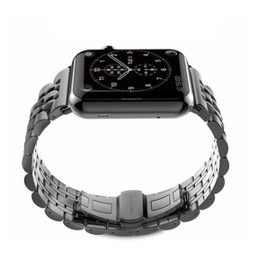 Apple Watch Band, Stainless Steel, Metal Bracelet with Butterfly Buckle