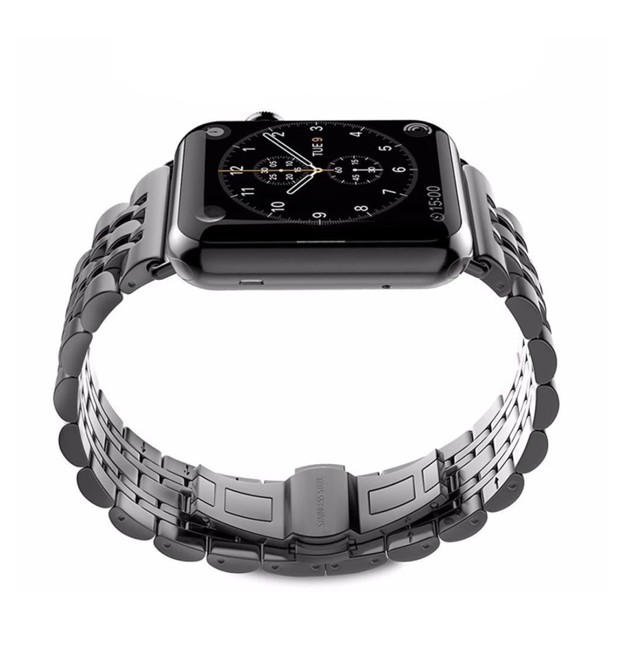 Apple Watch Band, Stainless Steel, Metal Bracelet with Butterfly Buckle
