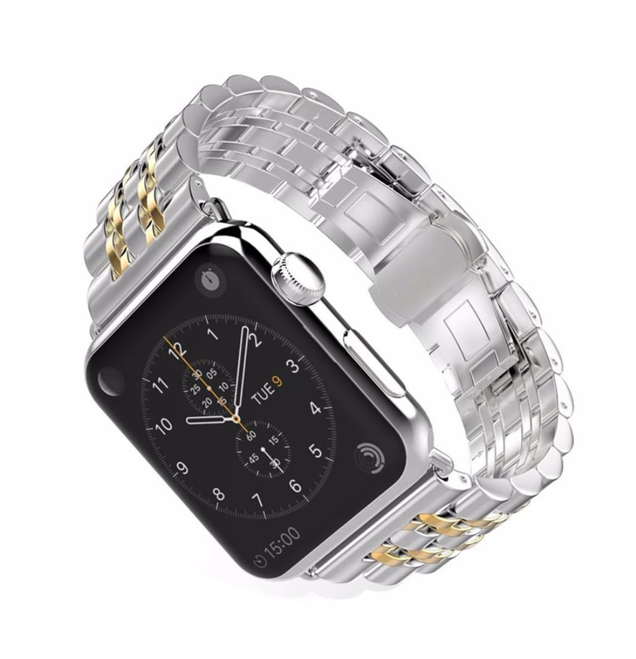 Apple Watch Band, Stainless Steel, Metal Bracelet with Butterfly Buckle