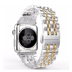 Apple Watch Band, Stainless Steel, Metal Bracelet with Butterfly Buckle