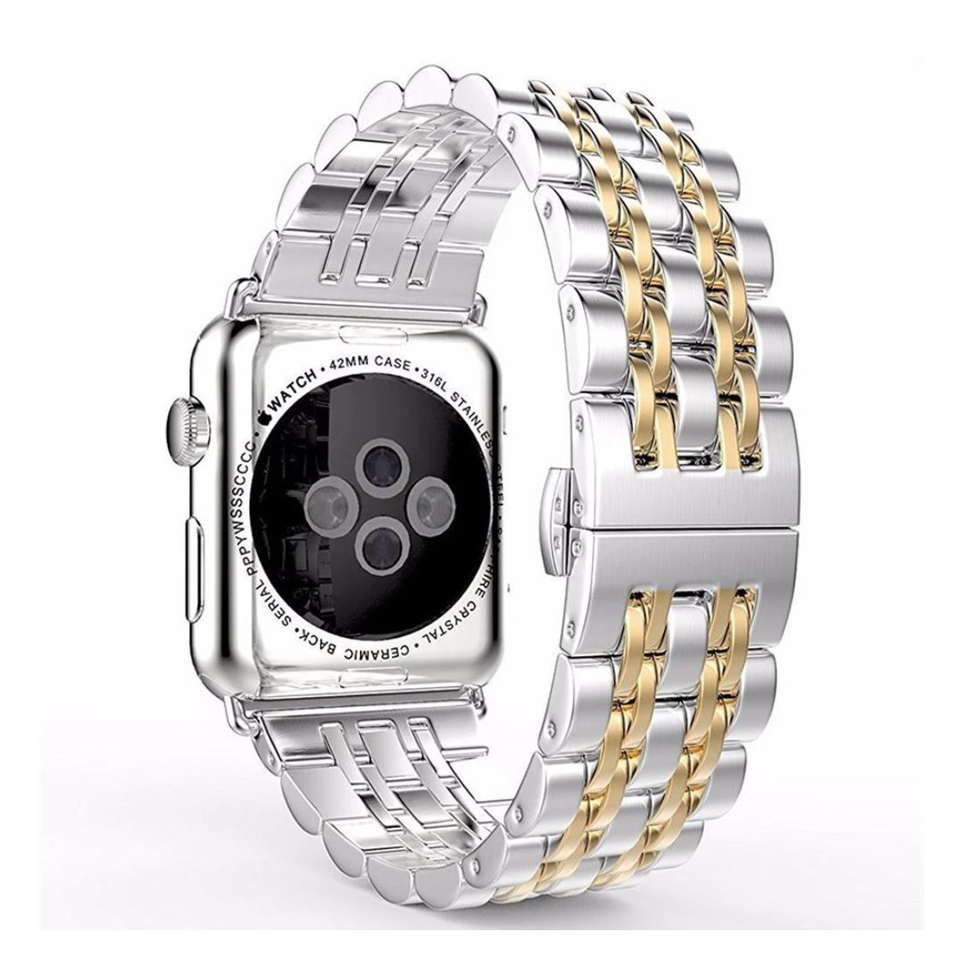 Apple Watch Band, Stainless Steel, Metal Bracelet with Butterfly Buckle