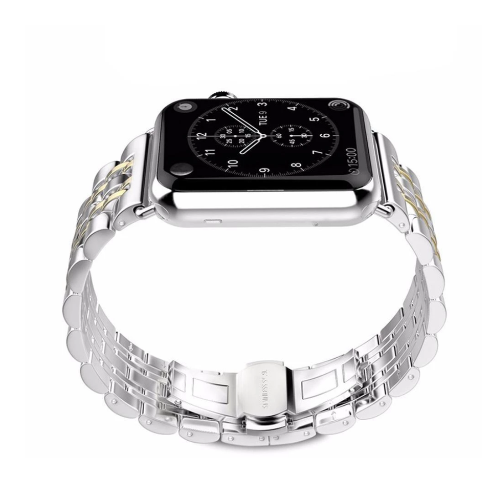 Apple Watch Band, Stainless Steel, Metal Bracelet with Butterfly Buckle
