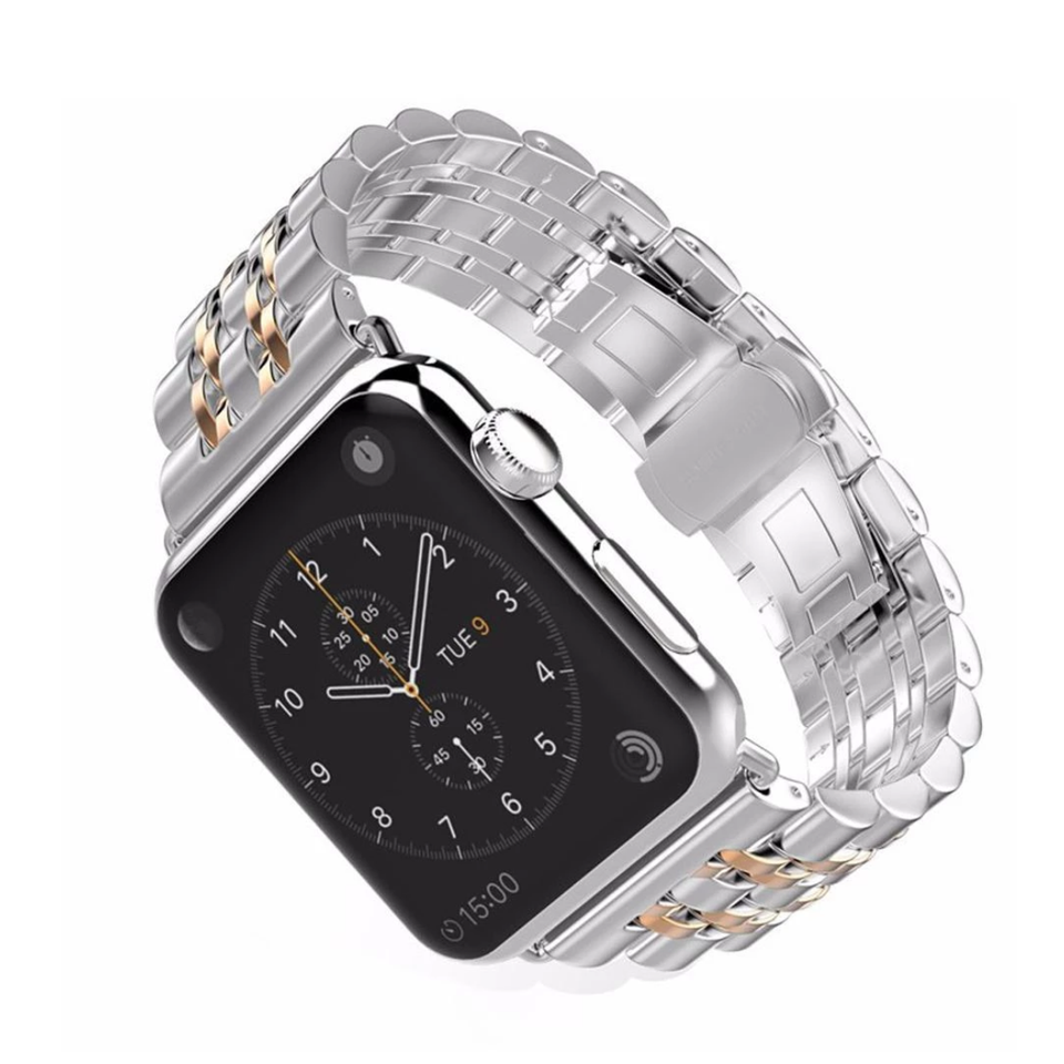 Apple Watch Band, Stainless Steel, Metal Bracelet with Butterfly Buckle