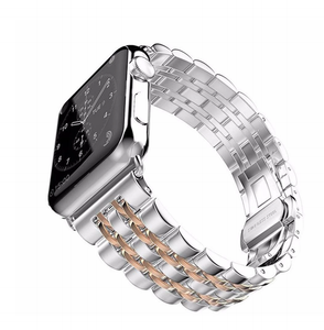 Apple Watch Band, Stainless Steel, Metal Bracelet with Butterfly Buckle