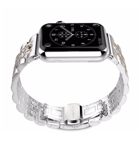 Apple Watch Band, Stainless Steel, Metal Bracelet with Butterfly Buckle
