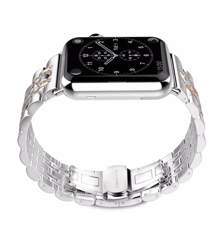 Apple Watch Band, Stainless Steel, Metal Bracelet with Butterfly Buckle