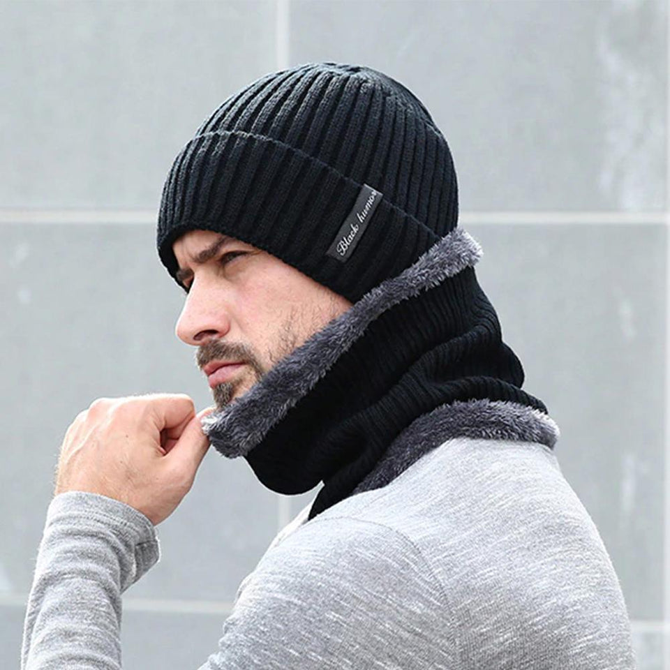 Fleece Lined Beanie Hat & Scarf Set