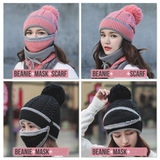 3-in-1 Toasty Fleece Beanie Scarf Set