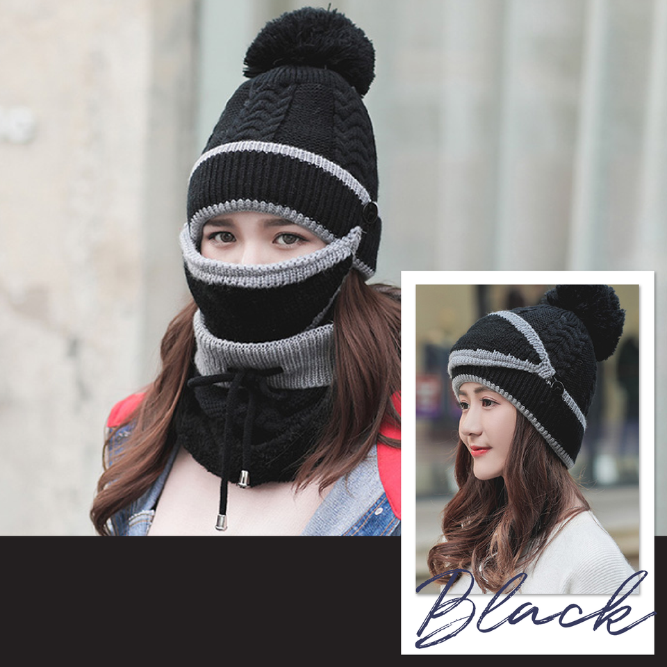 3-in-1 Toasty Fleece Beanie Scarf Set