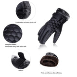 Retro Thickened PU Leather Touchscreen Gloves