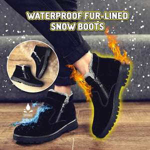 Men Waterproof Fur-Lined Snow Boots