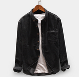 Men Casual Long Sleeve Shirt Turndown Collar Jacket Shirts