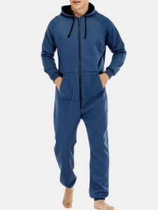 Zip-Down Hooded Jumpsuit