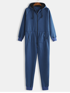 Zip-Down Hooded Jumpsuit