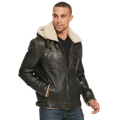 Classic Leather Bomber Men's Jacket