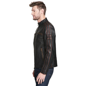 Black Rivet Antique Leather Biker Jacket