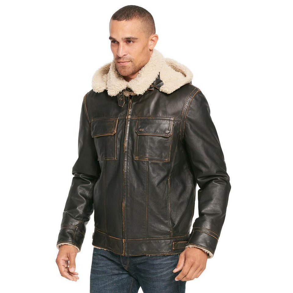 Classic Leather Bomber Men's Jacket